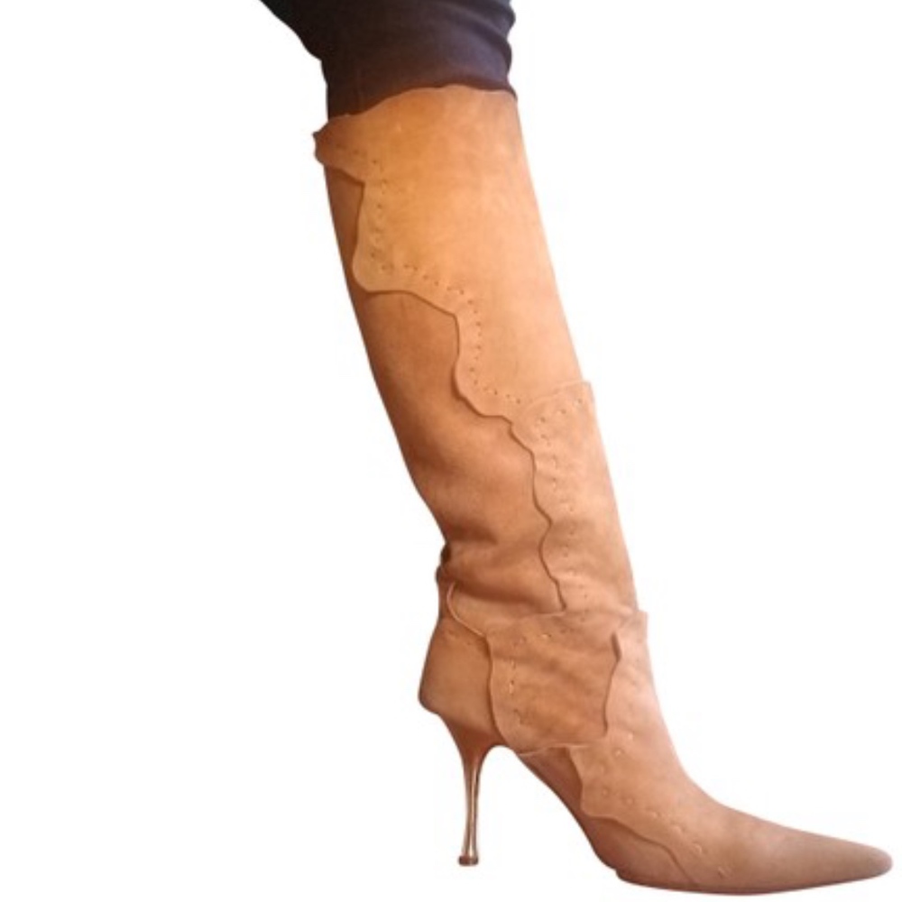 Vintage Dolce and Gabbana Gold Stiletto heel boots